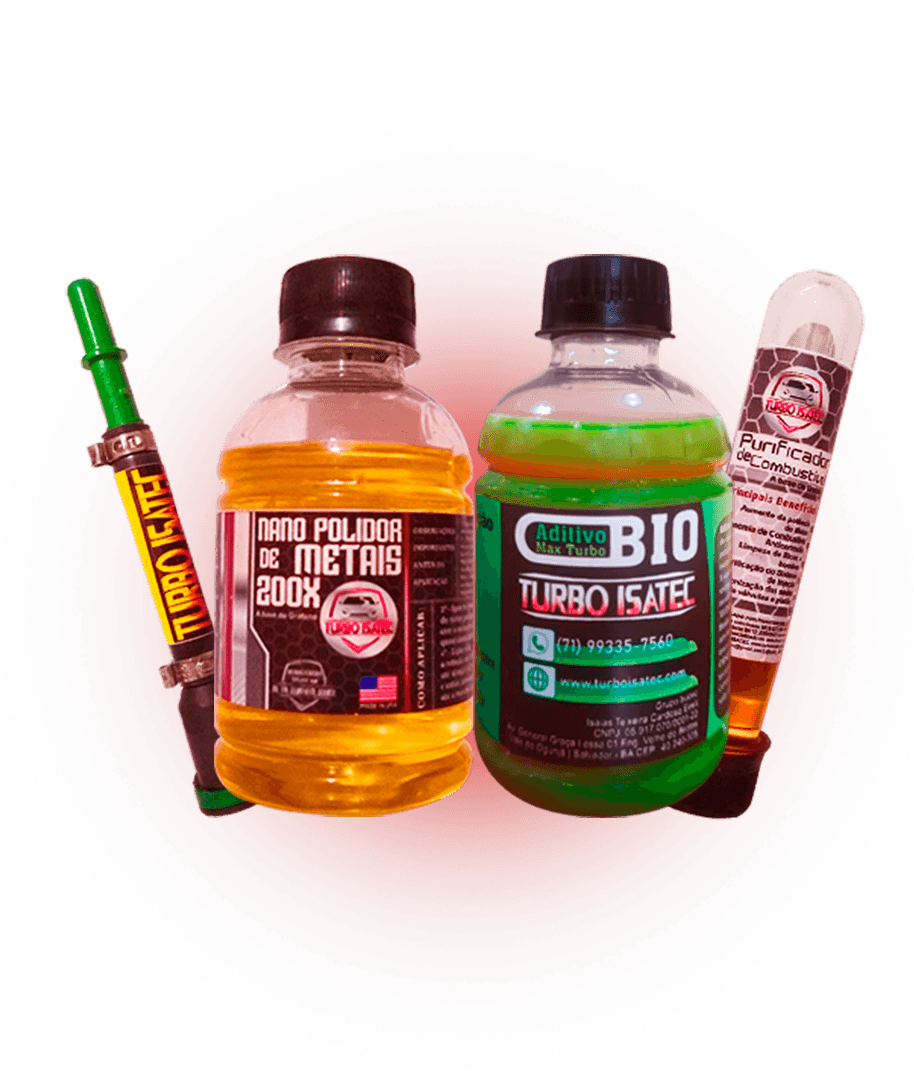 kit isatec, turbo isatec, nano polidor de metais e purificador de combustível